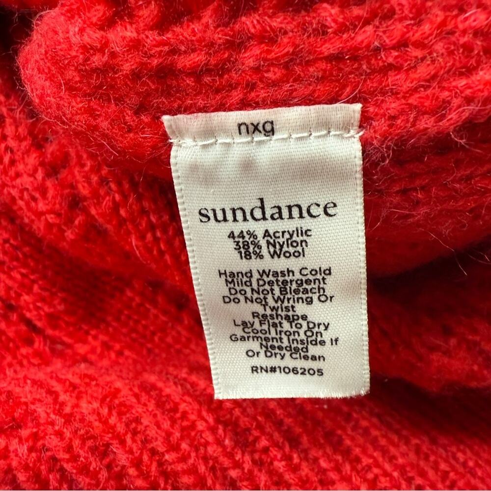 Sundance Bright Red Cable Knit Cardigan - Picture 4 of 8